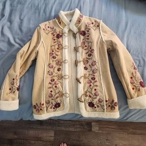 St. John’s Bay 90's Suede Embroidered PHOEBE COAT.